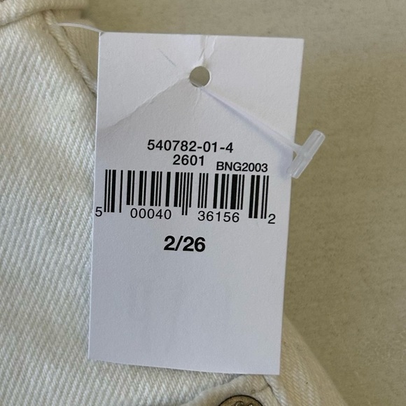 GAP High Rise Denim Mini Skirt A-Line Button Fly Raw Hem Ecru White Size 2 26 - Picture 10 of 11